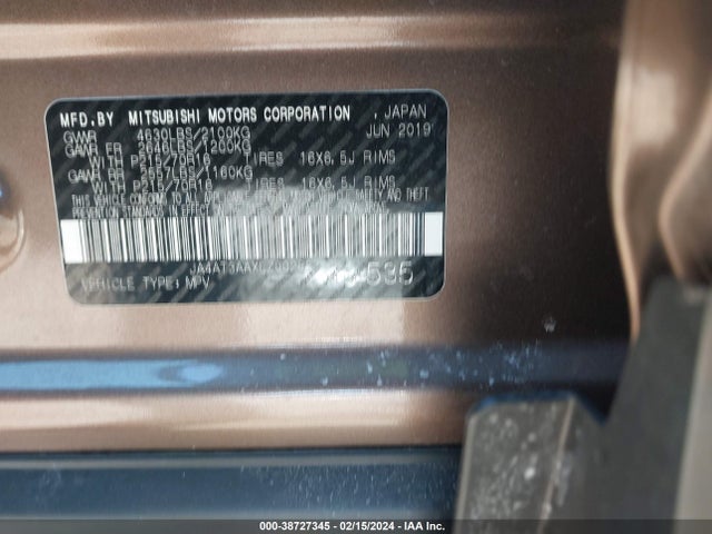 JA4AT3AAXLZ002823 Mitsubishi Eclipse Cross Es 1.5t Awc