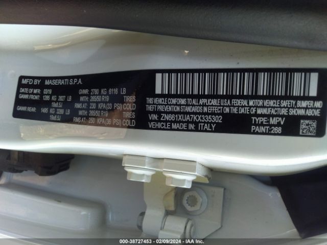 ZN661XUA7KX335302 Maserati Levante
