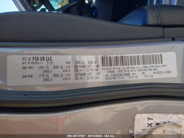 Dodge Durango Gt Plus Rwd 2019 1C4RDHDG9KC769258 Image 9