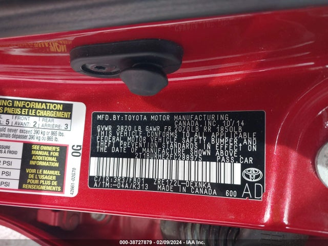 Toyota COROLLA LE 2015 2T1BURHE2FC288975 Image 9