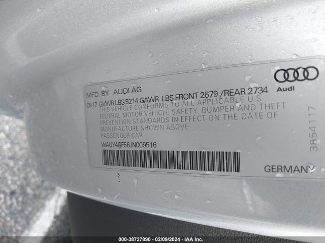 WAUY4GF56JN009516 Audi S5 3.0t Premium Plus