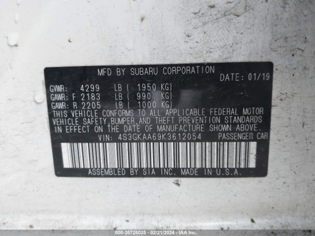 4S3GKAA69K3612054 Subaru Impreza 2.0i