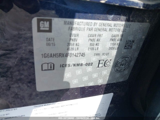 1G6AH5RX4F0142745 Cadillac ATS LUXURY