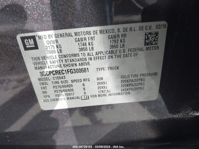 Chevrolet Silverado 1500 1lt 2015 3GCPCREC1FG300681 Image 9