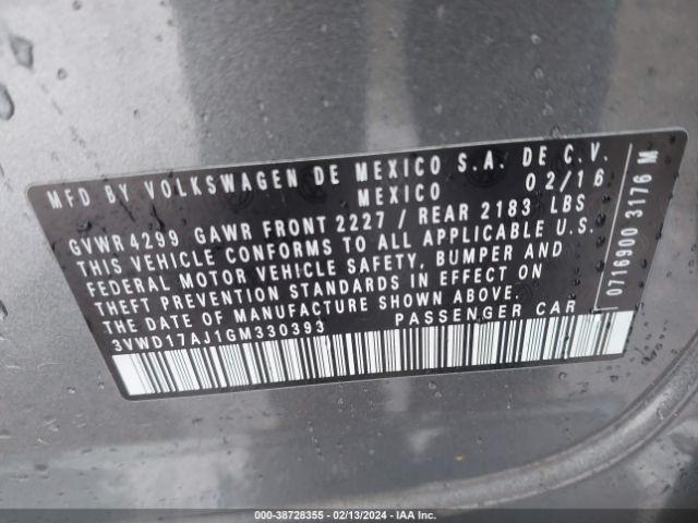 3VWD17AJ1GM330393 Volkswagen Jetta 1.8t Sport