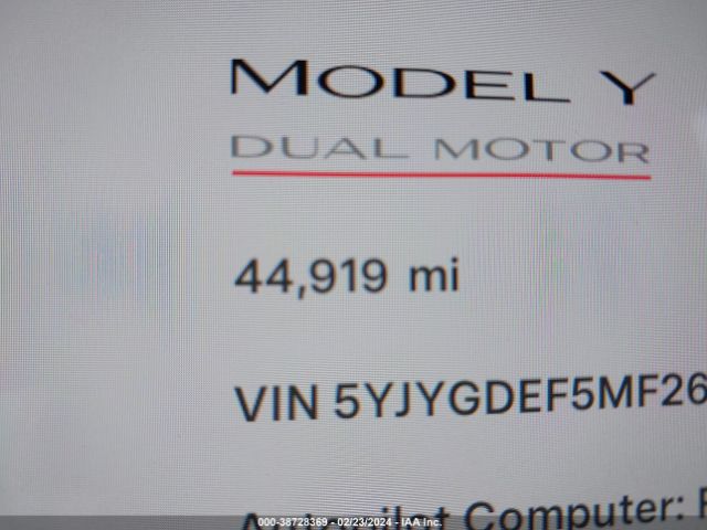 5YJYGDEF5MF267144 Tesla Model Y Performance Dual Motor All-wheel Drive
