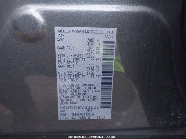 Nissan ROGUE S 2018 5N1AT2MTXJC733020 Image 9
