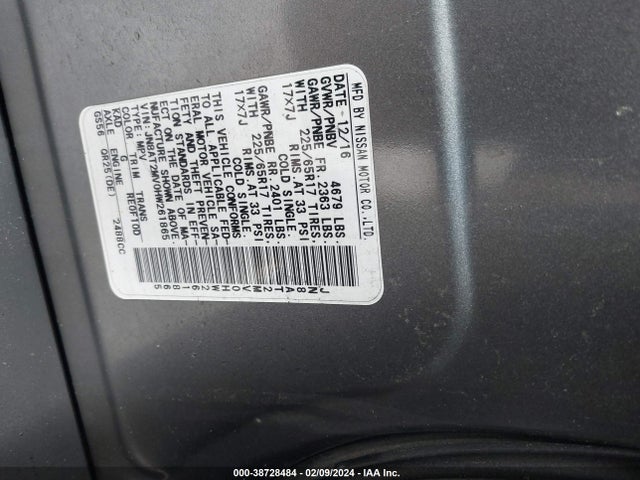 Nissan ROGUE S 2017 JN8AT2MV0HW261865 Image 9