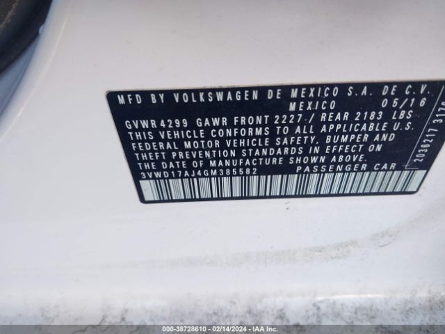 3VWD17AJ4GM385582 Volkswagen Jetta 1.8t Sport