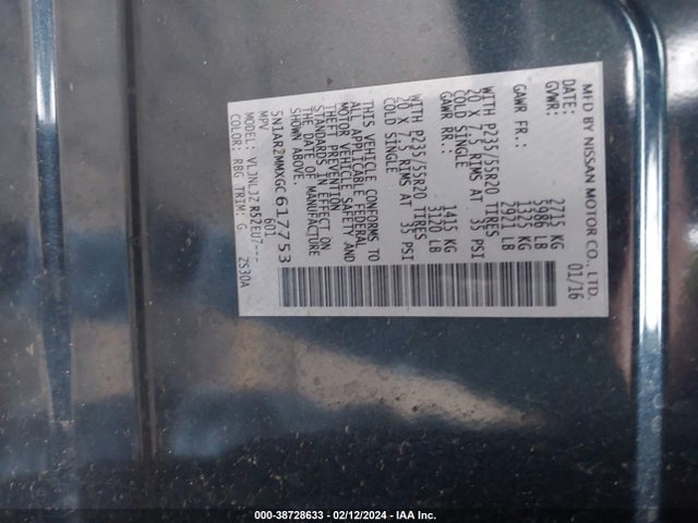 Nissan Pathfinder Platinum 2016 5N1AR2MMXGC617753 Image 5