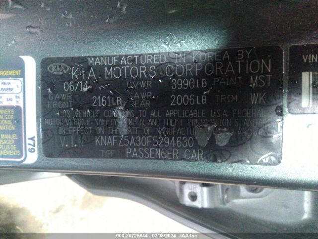 KNAFZ5A30F5294630 KIA FORTE SX
