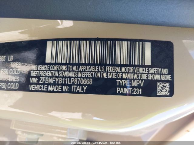 2020 FIAT 500X ZFBNFYB11LP870668 Photo 8