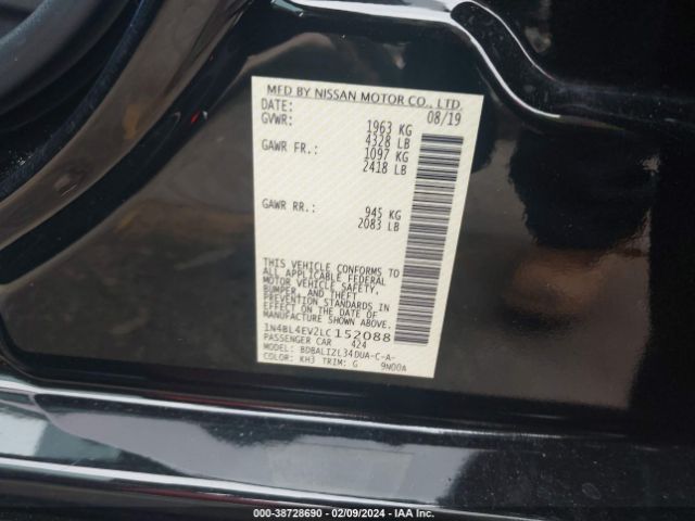 1N4BL4EV2LC152088 Nissan Altima Sl Fwd