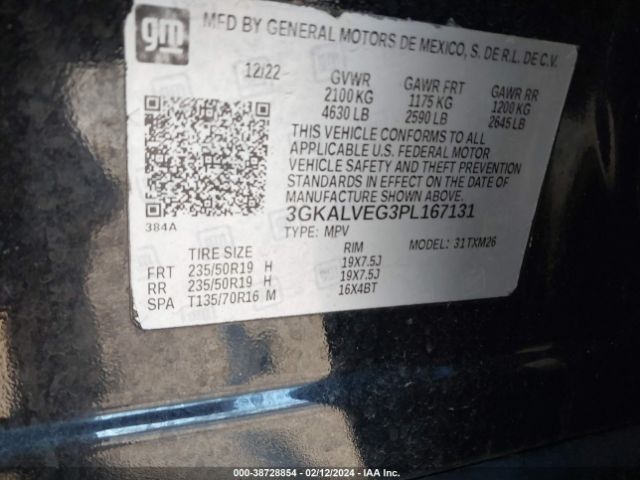 3GKALVEG3PL167131 GMC Terrain Awd Slt
