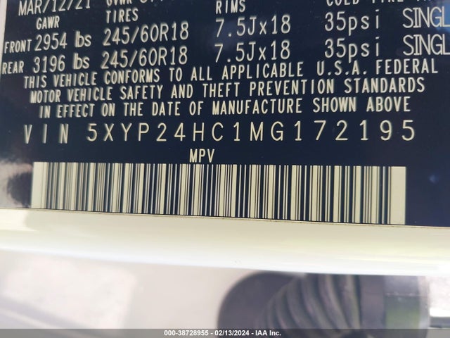 KIA Telluride Lx 2021 5XYP24HC1MG172195 Image 9