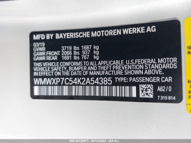 2019 MINI HARDTOP WMWXP7C54K2A54385 Photo 8