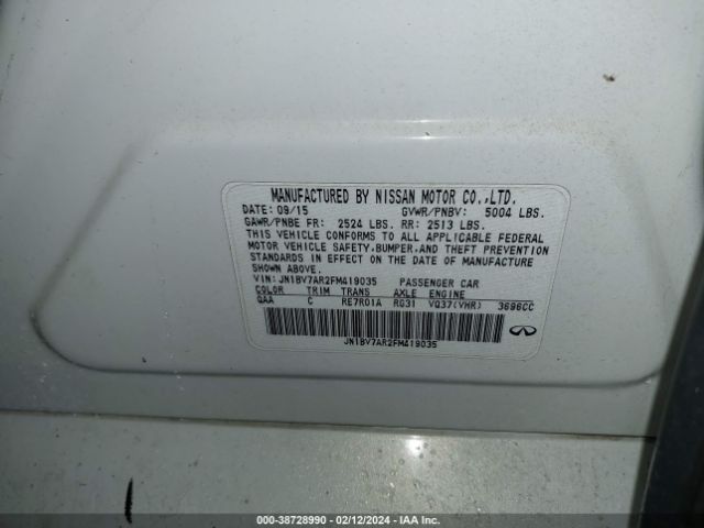 JN1BV7AR2FM419035 Infiniti Q50 Premium