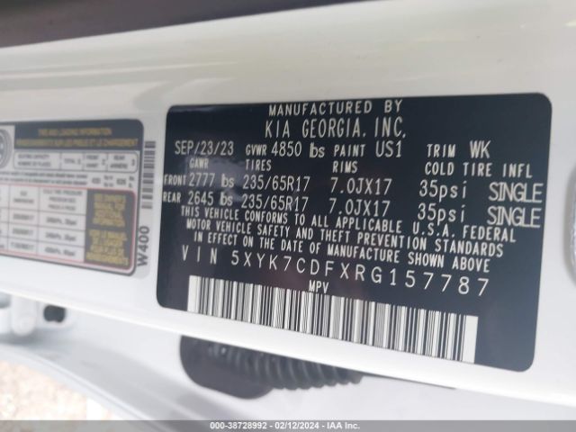5XYK7CDFXRG157787 KIA Sportage X-pro