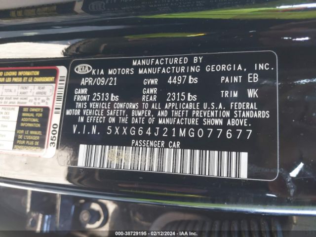 2021 KIA K5 5XXG64J21MG077677 Photo 8