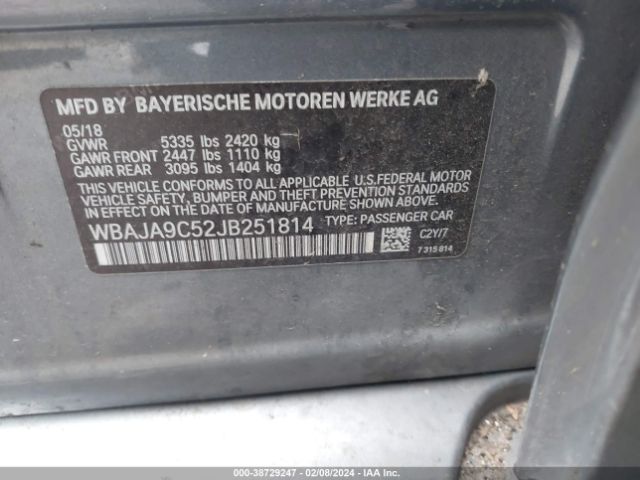 WBAJA9C52JB251814 BMW 530e Iperformance