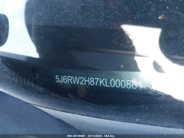 Honda Cr-v Ex-l 2019 5J6RW2H87KL000861 Image 9