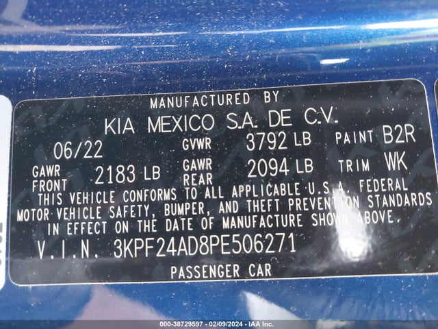 KIA Forte Lxs 2023 3KPF24AD8PE506271 Image 9