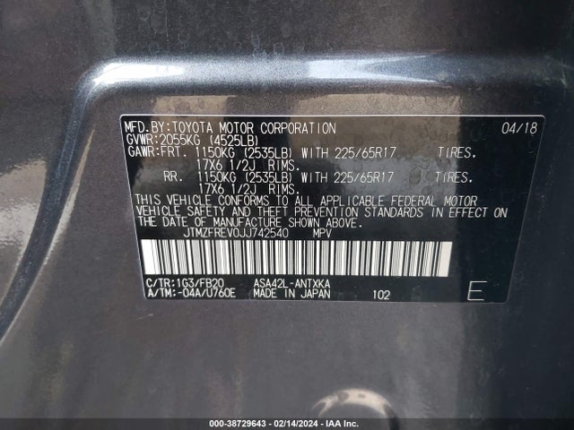 Toyota RAV4 2018 JTMZFREV0JJ742540 Image 23