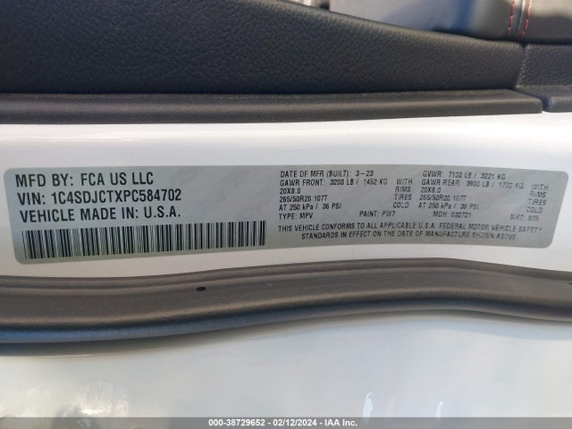 Dodge Durango R/t Plus Awd 2023 1C4SDJCTXPC584702 Image 9