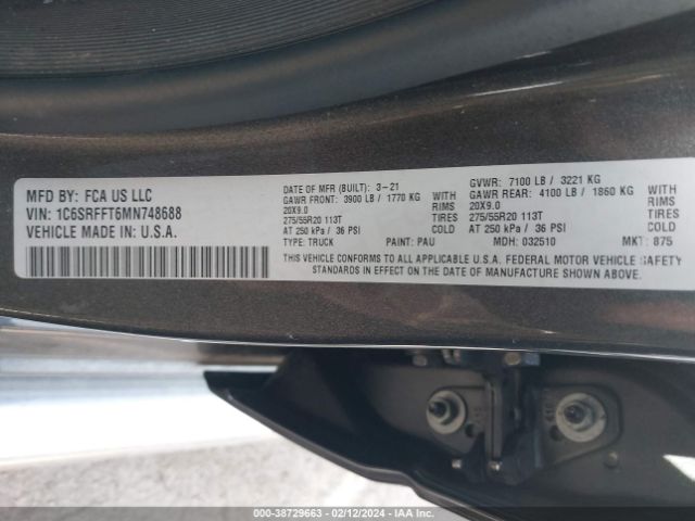 2021 RAM 1500 1C6SRFFT6MN748688 Photo 8