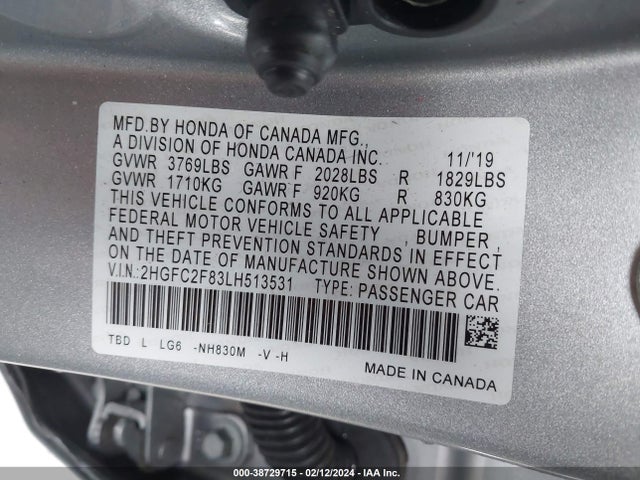 Honda Civic Sport 2020 2HGFC2F83LH513531 Image 9