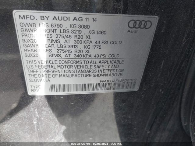 WA1LGAFE2FD011112 Audi Q7 3.0t Premium