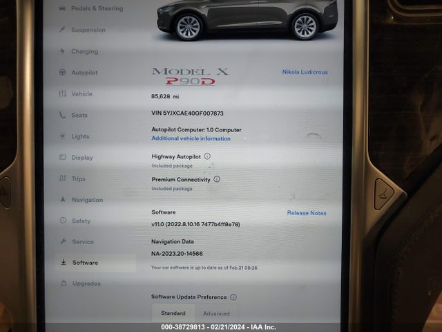 Tesla Model X 60d/p100d/p90d 2016 5YJXCAE40GF007873 Image 18
