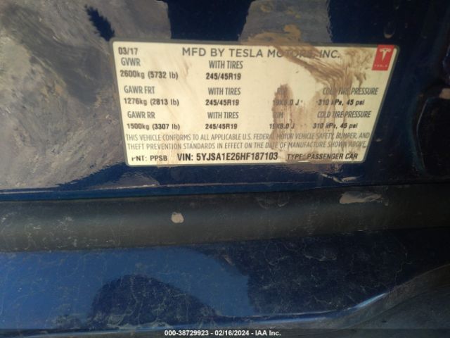 5YJSA1E26HF187103 Tesla Model S 100d/60d/75d/90d/p100d