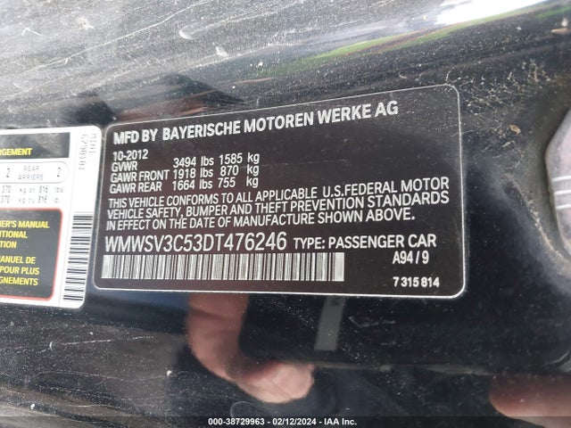 2013 MINI HARDTOP WMWSV3C53DT476246 Photo 8