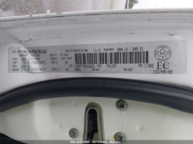1C6RR7TM0GS160261 RAM 1500 Slt