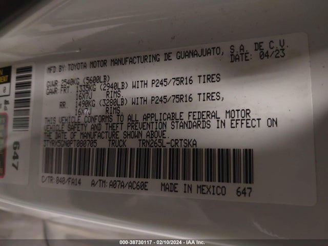 Toyota Tacoma Sr 2023 3TYRX5GN0PT080705 Image 9