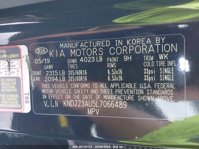 KIA SOUL LX 2020 KNDJ23AU5L7066489 Image 9