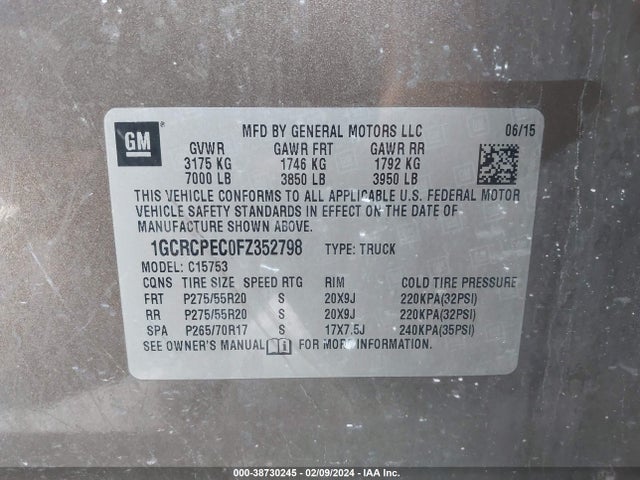 Chevrolet Silverado 1500 Ls 2015 1GCRCPEC0FZ352798 Image 9