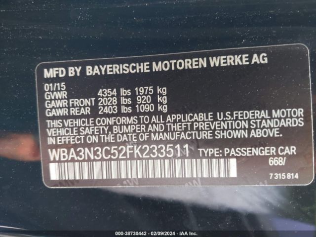 WBA3N3C52FK233511 BMW 428i