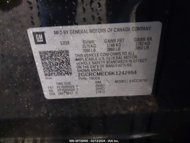 2GCRCMEC6K1242954 Chevrolet Silverado 1500 Ld Silverado Custom