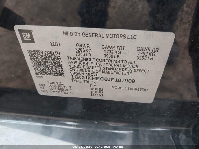 Chevrolet Silverado 1500 2lt 2018 1GCUKREC8JF187909 Image 9
