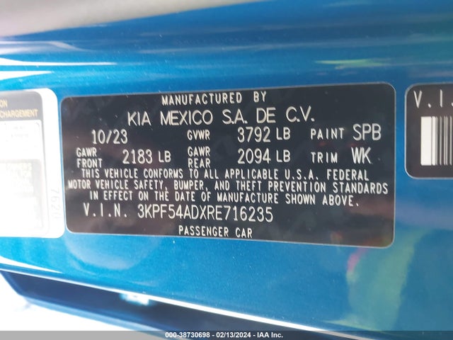 KIA Forte Gt-line 2024 3KPF54ADXRE716235 Image 9