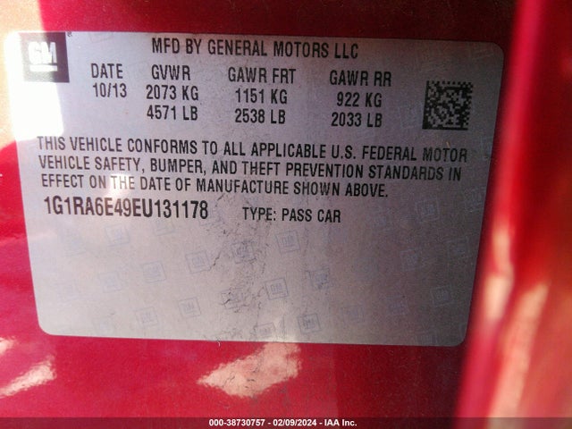 Chevrolet Volt 2014 1G1RA6E49EU131178 Image 9