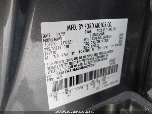 3FMTK3RMXMMA25081 Ford Mustang Mach-e Premium