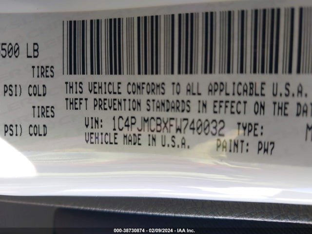 Jeep Cherokee Latitude Altitude 2015 1C4PJMCBXFW740032 Image 9