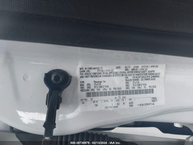 Ford FOCUS SEL 2017 1FADP3M23HL249502 Image 9