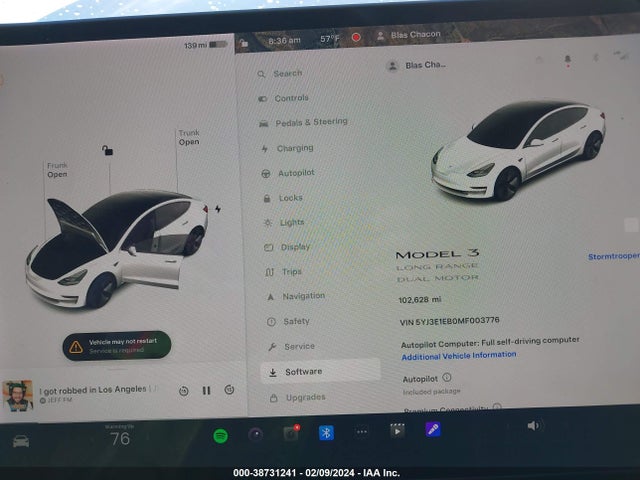 Tesla Model 3 Long Range Dual Motor All-wheel Drive 2021 5YJ3E1EB0MF003776 Image 7