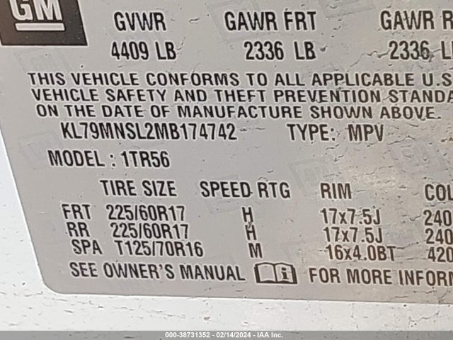Chevrolet Trailblazer Awd Ls 2021 KL79MNSL2MB174742 Image 9