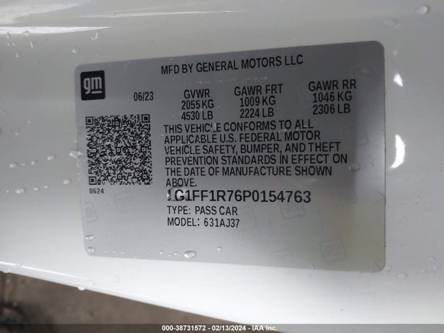 Chevrolet Camaro Rwd  1ss 2023 1G1FF1R76P0154763 Image 9