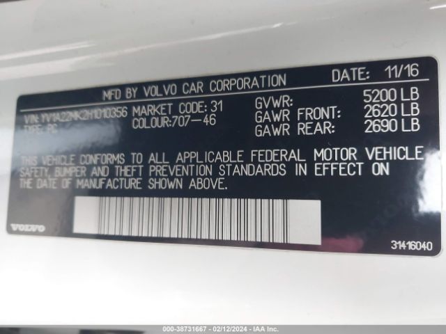 YV1A22MK2H1010356 Volvo S90 T6 Momentum